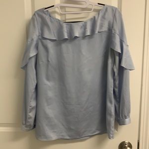 Beautiful ice blue long sleeved blouse